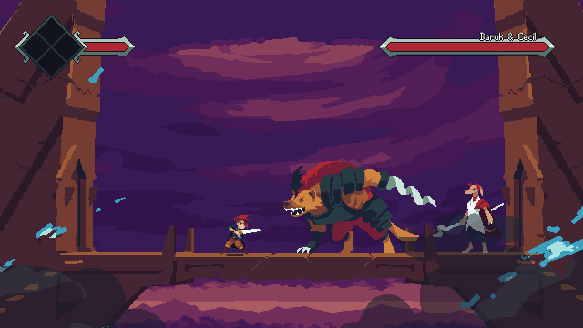 Intense boss battle scene in Insignia